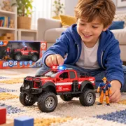 Masina de interventie plastic, Globo, Rescue, 32 cm, lumini sunete, figurina inclusa, off-road, 3xLR44 SOLGL43335