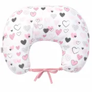 Perna Pentru Gravide Si Alaptare, Husa Detasabila Din Bumbac 100% Si Umplutura Antialergica Babysoft  , Inimioare, Amy Pjb83267