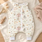 Sac De Dormit Cu Picioare Amy Circul De Sub Stele, Bumbac, 2.5 Tog, Marimea M (92-98cm), 68x52cm ,   Cu E Osete Integrate Pjb84753
