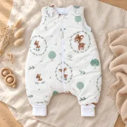 Sac De Dormit Cu Picioare Amy Poiana Cu Caprioare, Bumbac, 2.5 Tog, Marimea L (104-110cm), 78x54cm ,   Cu E Osete Integrate Pjb84804