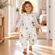 Sac De Dormit Cu Picioare Amy Poiana Cu Caprioare, Bumbac, 2.5 Tog, Marimea M (92-98cm), 68x52cm ,   Cu E Osete Integrate Pjb84757