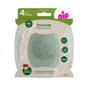 Set 2 castroane nip&reg; pentru mancarea copiilor cu motive gravate laser, din peste 90% materii prime vegetale, fara melamina, lavabile in masina de spalat vase, Made in Germany, 4+ luni, verde, nip 38844