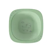 Set 2 castroane nip&reg; pentru mancarea copiilor cu motive gravate laser, din peste 90% materii prime vegetale, fara melamina, lavabile in masina de spalat vase, Made in Germany, 4+ luni, verde, nip 38844