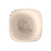 Set 2 castroane nip&reg; pentru mancarea copiilor cu motive gravate laser, din plastic cu peste 90% materii prime vegetale, fara melamina, lavabile in masina de spalat vase, Made in Germany, 4+ luni, roz, nip 38843
