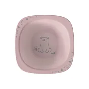 Set 2 castroane nip&reg; pentru mancarea copiilor cu motive gravate laser, din plastic cu peste 90% materii prime vegetale, fara melamina, lavabile in masina de spalat vase, Made in Germany, 4+ luni, roz, nip 38843