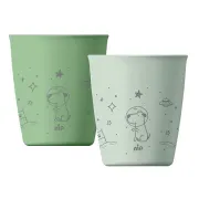 Set 2 pahare nip&reg; pentru copii, cu motive gravate laser, din peste 90% materii prime vegetale, fara melamina, lavabile in masina de spalat vase, Made in Germany, 12+ luni, verde, nip 38841