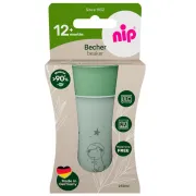 Set 2 pahare nip&reg; pentru copii, cu motive gravate laser, din peste 90% materii prime vegetale, fara melamina, lavabile in masina de spalat vase, Made in Germany, 12+ luni, verde, nip 38841