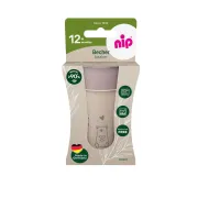 Set 2 pahare nip&reg; pentru copii cu motive gravate laser, din peste 90% materii prime vegetale, fara melamina, lavabile in masina de spalat vase, Made in Germany, 12+ luni, roz, nip 38840