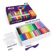 Set de modelaj OKTO Air Clay, 24 culori, 144 g, 3 ani+ KRTOK25002
