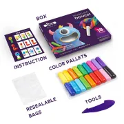 Set de plastilină pentru modelaj OKTO, 18 culori, 270 g, 3 ani+ KRTOK25008