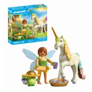 Playmobil - Jucarie de rol Figurina de colectie unicornul Rainbow Flower si zana - ARTPM71840