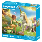 Playmobil - Jucarie de rol Figurina de colectie unicornul Rainbow Flower si zana - ARTPM71840