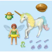 Playmobil - Jucarie de rol Figurina de colectie unicornul Rainbow Flower si zana - ARTPM71840