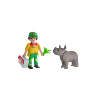 Playmobil - Set 2 figurine ingrijitor cu rinocer - ARTPM72025