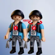 Playmobil - Jucarie de rol Politist cu motocicleta in urmarirea hotului - ARTPM72079