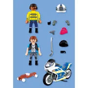 Playmobil - Jucarie de rol Politist cu motocicleta in urmarirea hotului - ARTPM72079