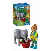 Playmobil - Jucarie de rol Ingrijitor zoo si pui de elefant - ARTPM72092