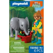 Playmobil - Jucarie de rol Ingrijitor zoo si pui de elefant - ARTPM72092