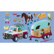 Playmobil - Jucarie de rol Masina cu remorca pentru transportat cai - ARTPM72129