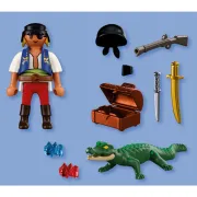 Playmobil - Figurina pirat si caiman - ARTPM72154