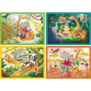 Ravensburger - Puzzle interactiv cu buton sonor pentru testarea rapiditatii animalute jucause 4x35 piese - ARTRVSPC04171