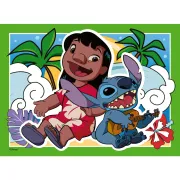 Ravensburger - Puzzle interactiv cu buton sonor pentru testarea rapiditatii Disney Stitch 4x35 piese - ARTRVSPC04178