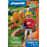 Playmobil - Jucarie de rol Vizitator zoo si tigru - ARTPM72089