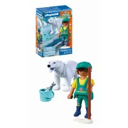 Playmobil - Jucarie de rol Ingrijitor zoo si urs polar - ARTPM72090