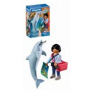 Playmobil - Jucarie de rol Vizitatoare zoo si delfin - ARTPM72091