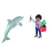 Playmobil - Jucarie de rol Vizitatoare zoo si delfin - ARTPM72091