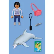 Playmobil - Jucarie de rol Vizitatoare zoo si delfin - ARTPM72091
