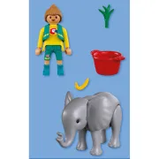 Playmobil - Jucarie de rol Ingrijitor zoo si pui de elefant - ARTPM72092