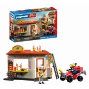 Playmobil - Jucarie de rol ATV de pompieri si fast food - ARTPM72195