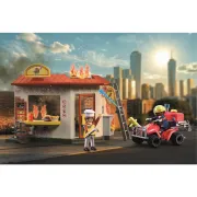 Playmobil - Jucarie de rol ATV de pompieri si fast food - ARTPM72195