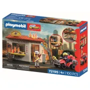 Playmobil - Jucarie de rol ATV de pompieri si fast food - ARTPM72195