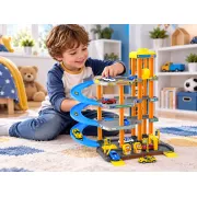 Garaj multietajat cu 4 etaje, rampa spiralata si 2 masinute, 34,5 &times; 33,5 &times; 37 cm SOLGL42434
