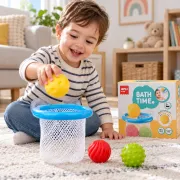 Joc de baschet baie Apli Kids Bath Time, cos cu ventuze, 3 mingi, 18x16x9 cm, 2+ ani SOLAPL20677