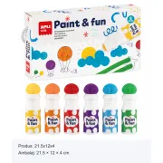 Markere pentru puncte Apli Kids Dots, 6 buc, varf rotund burete, culori asortate, cutie carton cu maner SOLAPL20629