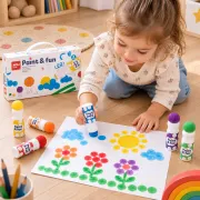 Markere pentru puncte Apli Kids Dots, 6 buc, varf rotund burete, culori asortate, cutie carton cu maner SOLAPL20629
