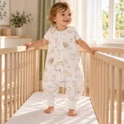 Sac De Dormit De Vara Cu Picioare Amy Mielue Ei Pe Pajie Te, Viscoza Din Bambus, 1 Tog, Marimea S (80-86cm), 62x50cm ,   Cu E Osete Integrate Pjb85719