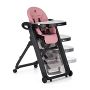 Scaun de masa, Petite&Mars, Tasty, Multifunctional 3 in 1, Pana la 15 kg, Reglabil pe inaltime in 7 pozitii, Spatar reglabil pana la 175 grade, Suport picioare si tavita reglabile, Cu roti, Pliabil, Aluminiu, 6-36 luni, Roz BYN361791