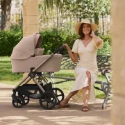 Carucior 2 in 1, Lionelo, Carmine, Parte sport si Landou anti-reflux, Salteluta ventilata, Reglare spatar, Suport de picioare, Maner reglabil, Sustine 22 kg, Cu accesorii, 0 luni+, Bej BYNLO-CARMINE_2IN1_BEIGE_SAND
