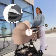 Carucior 2 in 1, Lionelo, Carmine, Parte sport si Landou anti-reflux, Salteluta ventilata, Reglare spatar, Suport de picioare, Maner reglabil, Sustine 22 kg, Cu accesorii, 0 luni+, Gri BYNLO-CARMINE_2IN1_GREY_STONE