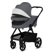 Carucior 2 in 1, Lionelo, Carmine, Parte sport si Landou anti-reflux, Salteluta ventilata, Reglare spatar, Suport de picioare, Maner reglabil, Sustine 22 kg, Cu accesorii, 0 luni+, Gri BYNLO-CARMINE_2IN1_GREY_STONE