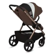 Carucior 2 in 1, Lionelo, Carmine, Parte sport si Landou anti-reflux, Salteluta ventilata, Reglare spatar, Suport de picioare, Maner reglabil, Sustine 22 kg, Cu accesorii, 0 luni+, Maro BYNLO-CARMINE_2IN1_BROWN_CHOCOLATE