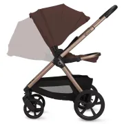 Carucior 2 in 1, Lionelo, Carmine, Parte sport si Landou anti-reflux, Salteluta ventilata, Reglare spatar, Suport de picioare, Maner reglabil, Sustine 22 kg, Cu accesorii, 0 luni+, Maro BYNLO-CARMINE_2IN1_BROWN_CHOCOLATE