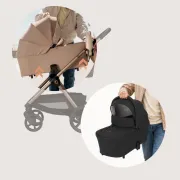 Carucior 2 in 1, Lionelo, Carmine, Parte sport si Landou anti-reflux, Salteluta ventilata, Reglare spatar, Suport de picioare, Maner reglabil, Sustine 22 kg, Cu accesorii, 0 luni+, Negru BYNLO-CARMINE_2IN1_BLACK_ONYX