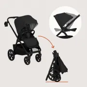 Carucior 2 in 1, Lionelo, Carmine, Parte sport si Landou anti-reflux, Salteluta ventilata, Reglare spatar, Suport de picioare, Maner reglabil, Sustine 22 kg, Cu accesorii, 0 luni+, Negru BYNLO-CARMINE_2IN1_BLACK_ONYX