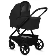 Carucior 2 in 1, Lionelo, Carmine, Parte sport si Landou anti-reflux, Salteluta ventilata, Reglare spatar, Suport de picioare, Maner reglabil, Sustine 22 kg, Cu accesorii, 0 luni+, Negru BYNLO-CARMINE_2IN1_BLACK_ONYX