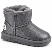 Cizme imblanite pentru fetita, superbaby, gri sidef, model simply beautiful, piele ecologica
